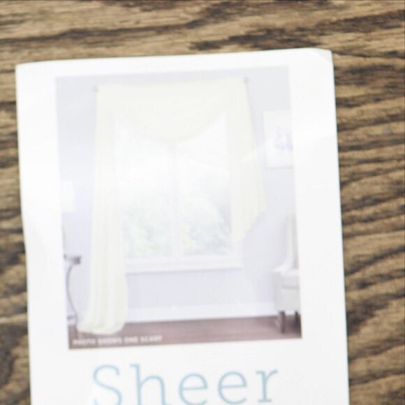 NEW Regal Home Solid Scarf Valance 16719b34536c19 Ivory Off White 54" x 216" - Picture 5 of 6